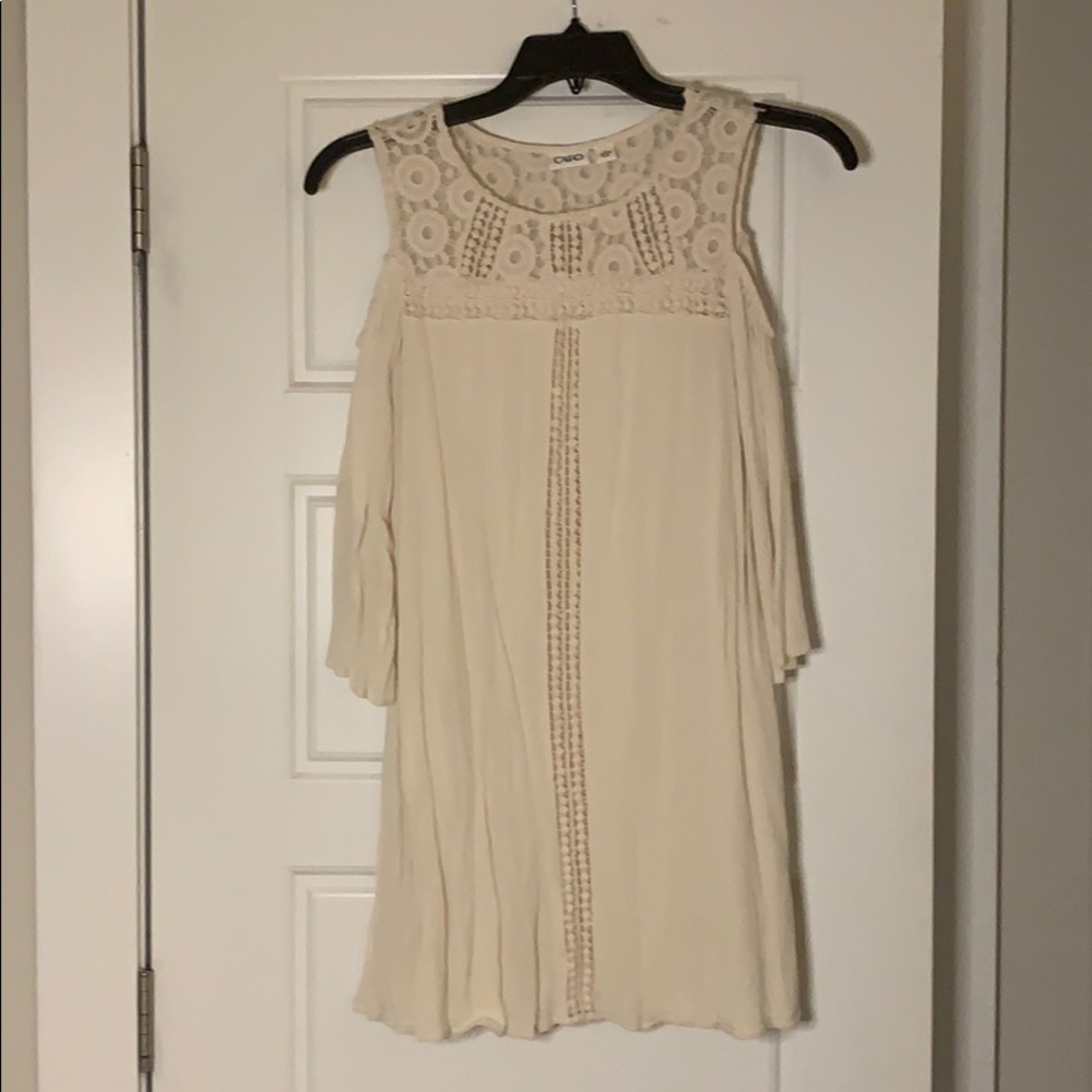 Cato Cold Shoulder Crochet Dress.